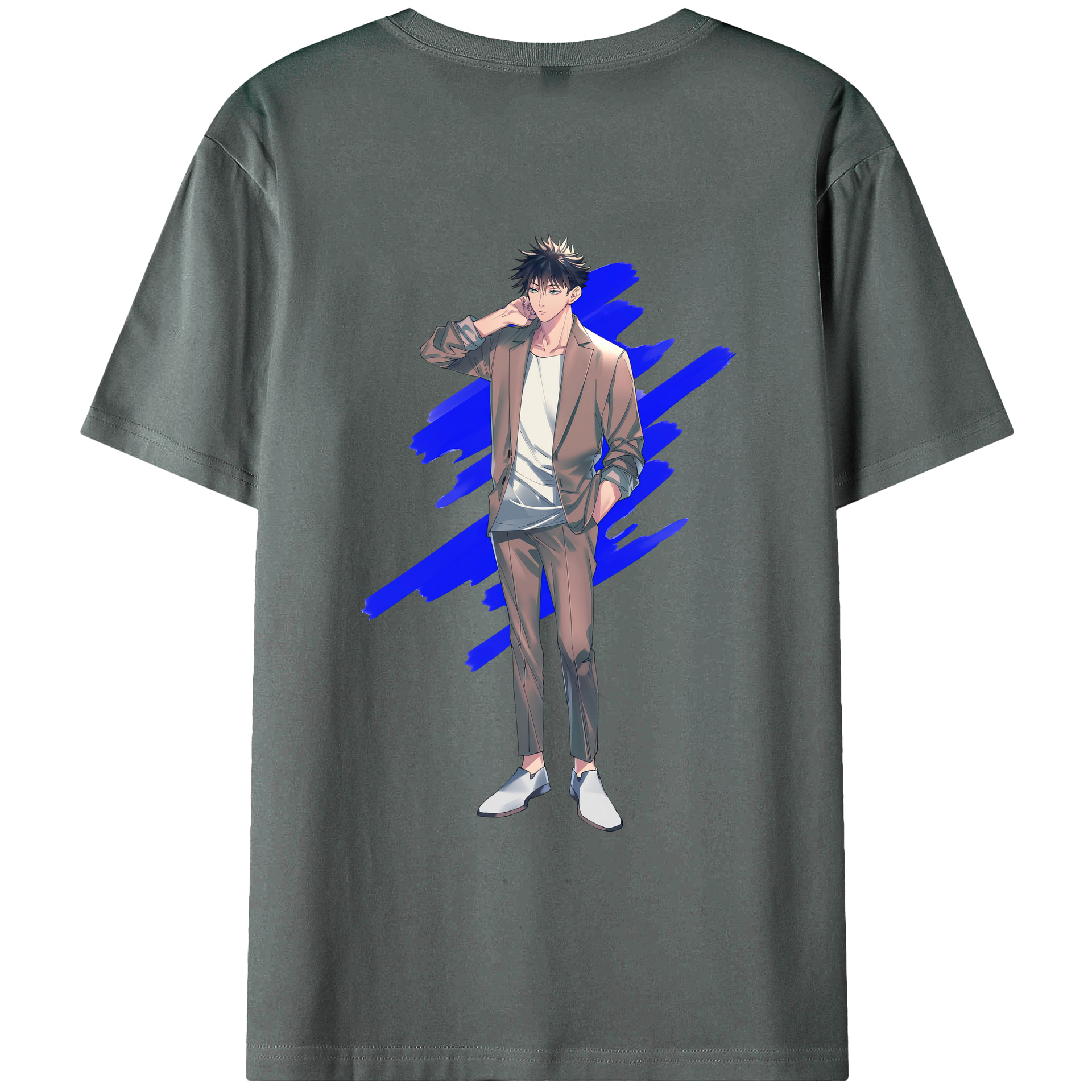 （画像用） 呪術廻戦 Jujutsu Kaisen 綿100％ メンズ半袖Tシャツ（バックプリント） 通気性